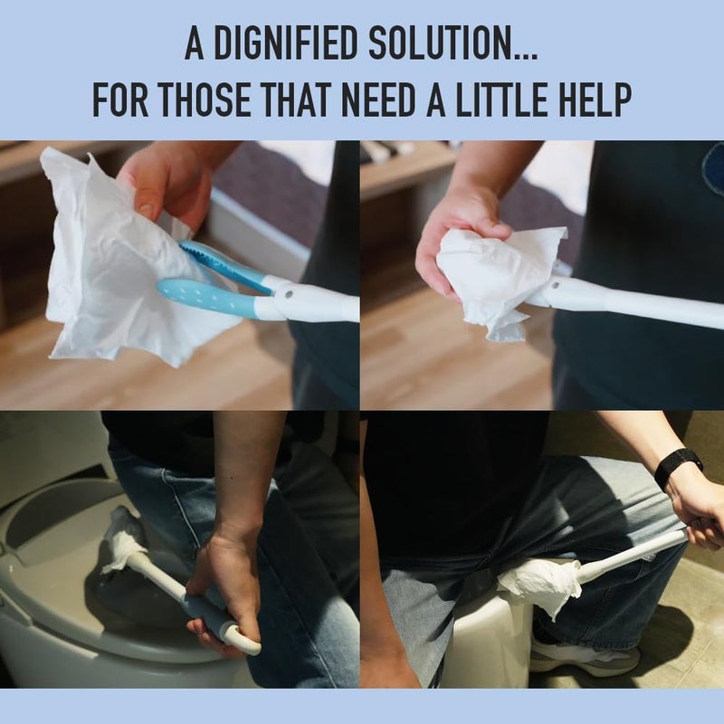 EASACE Toilet Wiping Aid, 18 Inch Extended Reach Comfort Tool, Self Assist Tissue Holder for Limited Mobility, Seniors - Image 5